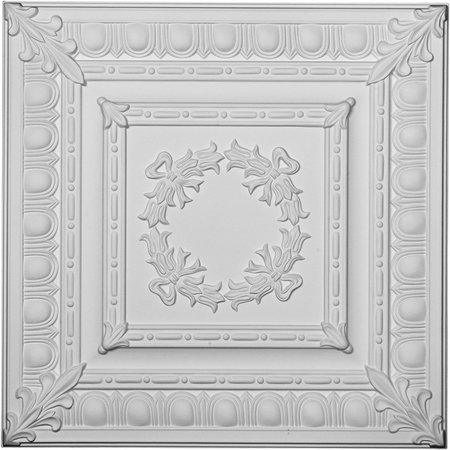 EKENA MILLWORK 24"W x 24"H x 3/4"P Milton Egg & Dart Ceiling Tile CT24X24MI